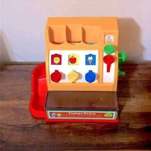 Vintage 1974 Fisher Price Children’s Kids Plastic Toy Cash Register